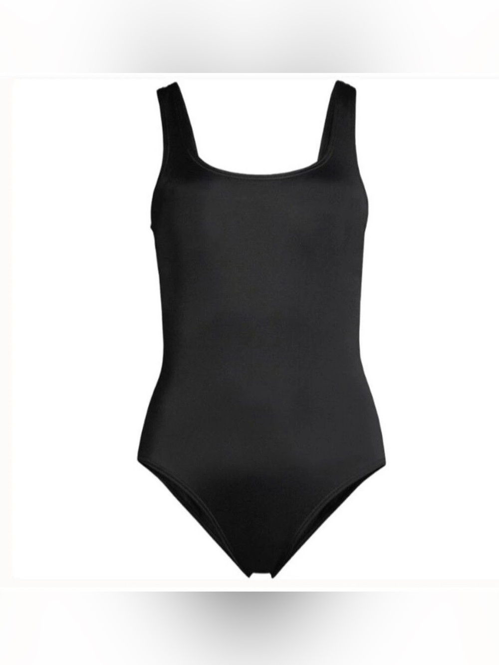 NEW Land’s End Swimsuit One Piece Tugless Low Leg Plus 18w Black Lycra UPF 50